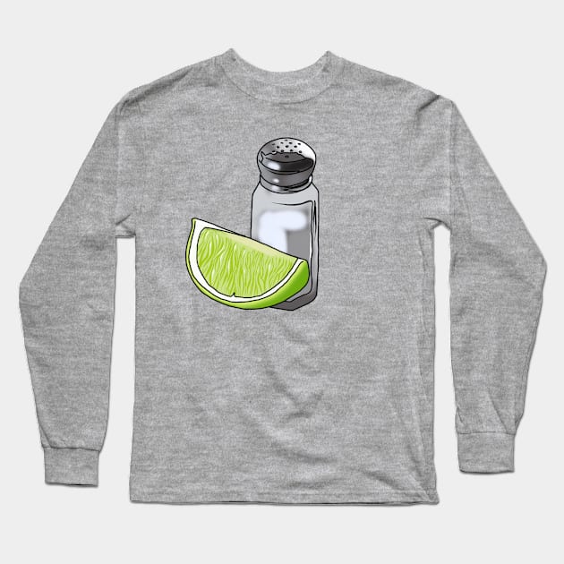 Tequila, Lime & Salt Long Sleeve T-Shirt by TequilaBlockingbird